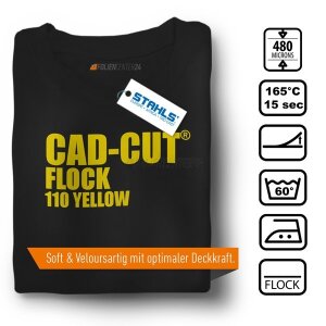 STAHLS® CAD-CUT® Flockfolie 110 Yellow, (Bild 1) Nicht farbechte Beispieldarstellung