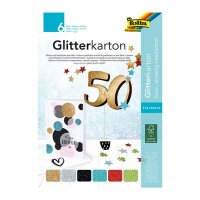 folia® Glitterkarton-Block BASIC (17,4cm x 24,5cm),...