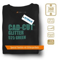 STAHLS® CAD-CUT® Glitter Flexfolie 925 Green, (Bild 1) Nicht farbechte Beispieldarstellung