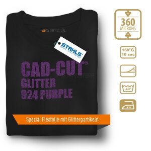 STAHLS® CAD-CUT® Glitter Flexfolie 924 Purple, (Bild 1) Nicht farbechte Beispieldarstellung