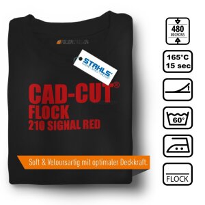 STAHLS® CAD-CUT® Flockfolie 210 Signal Red, (Bild 1) Nicht farbechte Beispieldarstellung