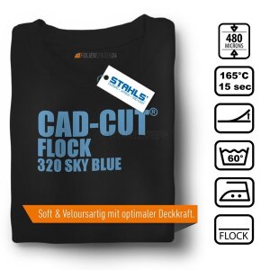 STAHLS® CAD-CUT® Flockfolie 320 Sky Blue, (Bild 1) Nicht farbechte Beispieldarstellung