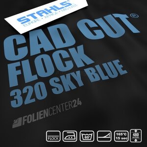 STAHLS® CAD-CUT® Flockfolie 320 Sky Blue, (Bild 2) Nicht farbechte Beispieldarstellung