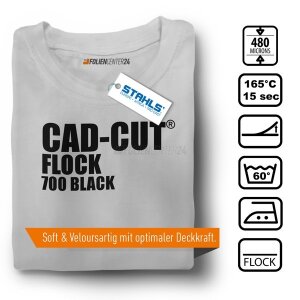 STAHLS® CAD-CUT® Flockfolie 700 Black, (Bild 1) Nicht farbechte Beispieldarstellung