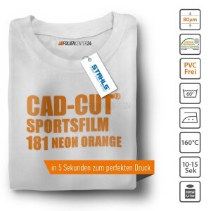 STAHLS® CAD-CUT® SportsFilm Flexfolie 181 Neon Orange, (Bild 1) Nicht farbechte Beispieldarstellung