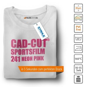 STAHLS® CAD-CUT® SportsFilm Flexfolie 241 Neon Pink, (Bild 1) Nicht farbechte Beispieldarstellung
