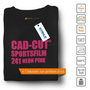 STAHLS® CAD-CUT® SportsFilm Flexfolie 241 Neon Pink, (Bild 2) Nicht farbechte Beispieldarstellung