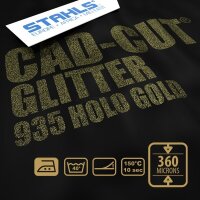 STAHLS® CAD-CUT® Glitter Flexfolie 935 Holo Gold, (Bild 2) Nicht farbechte Beispieldarstellung