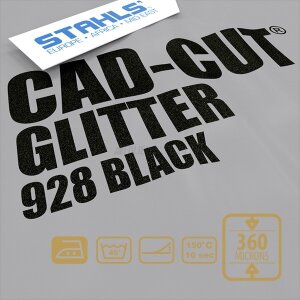 STAHLS® CAD-CUT® Glitter Flexfolie 928 Black, (Bild 1)...