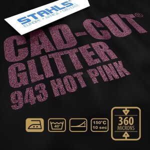 STAHLS® CAD-CUT® Glitter Flexfolie 943 Hot Pink, (Bild 2) Nicht farbechte Beispieldarstellung