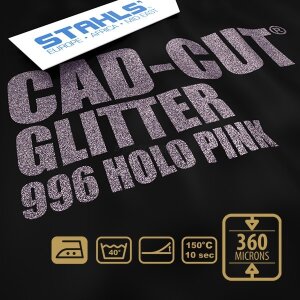 STAHLS® CAD-CUT® Glitter Flexfolie 996 Holo Pink, (Bild 2) Nicht farbechte Beispieldarstellung
