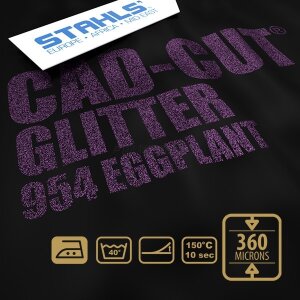 STAHLS® CAD-CUT® Glitter Flexfolie 954 Eggplant, (Bild 2) Nicht farbechte Beispieldarstellung