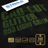 STAHLS® CAD-CUT® Glitter Flexfolie 953 Light Green, (Bild 2) Nicht farbechte Beispieldarstellung