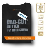 STAHLS® CAD-CUT® Glitter Flexfolie 951 Holo Silver, (Bild 1) Nicht farbechte Beispieldarstellung