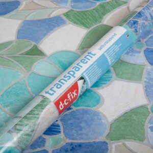 d-c-fix® Glasdekorfolie Geprägt Lisboa Blau (45cm), (Bild 2) Nicht farbechte Beispieldarstellung