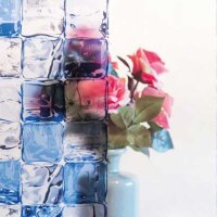 d-c-fix® Glasdekorfolie Static Ice Cube (45cm x 1,5m), (Bild 2) Nicht farbechte Beispieldarstellung