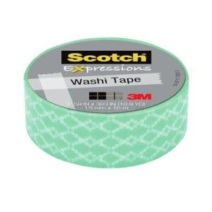 3M&trade; Scotch Expressions Washi Tape Grün (15mm x 10m), (Bild 1) Nicht farbechte Beispieldarstellung