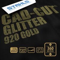 STAHLS® CAD-CUT® Glitter Flexfolie 920 Gold, (Bild 1) Nicht farbechte Beispieldarstellung